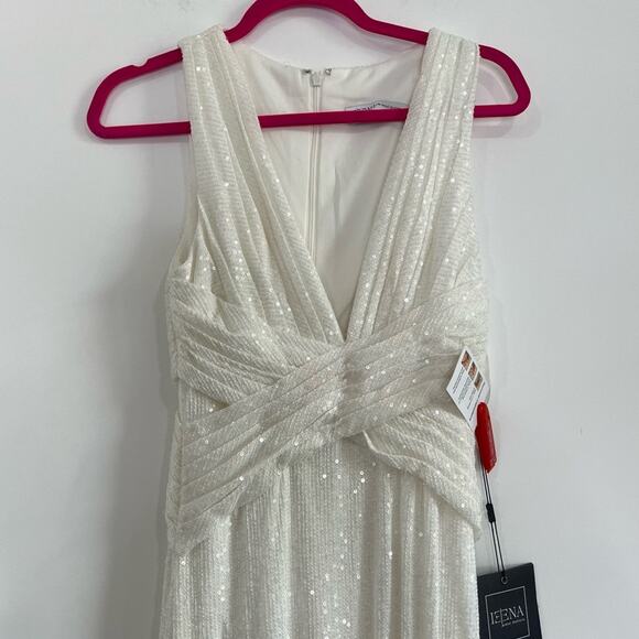 Mac Duggal 26598 V Neck Sequin Wrap Waist Gown - Picture 3 of 9